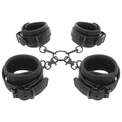 DML-D-218901-FETISH SUBMISSIVE - SET OF HAND AND ANKLE HANDCUFFS WITH NOPRENE LINING