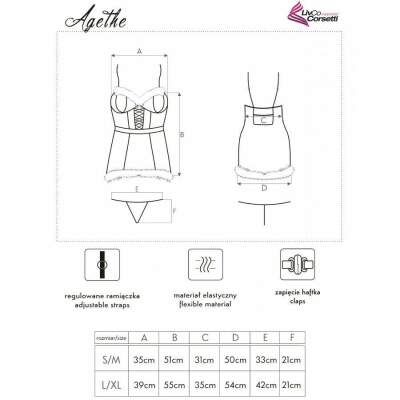 LIVCO CORSETTI FASHION - AGETHE LC 90607 CHEMISE + THONG + CHRISTMAS HAT L/XL