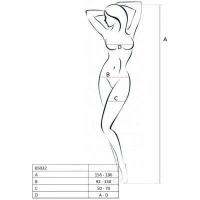 PASSION - WOMAN BS032 BODYSTOCKING NEGRO TALLA UNICA