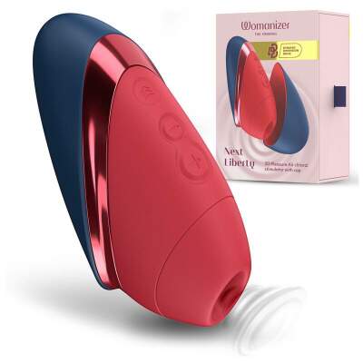 WOMANIZER - NEXT LIBERTY 3D PLEASURE AIR CLITORAL STIMULATOR BLUE/RED