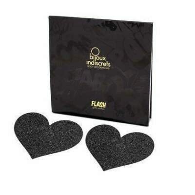 DML-D-197946-BIJOUX - INDISCRETS PEZONERAS FLASH CORAZÓN NEGRO