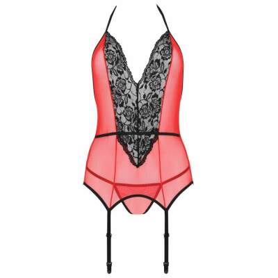 PASSION - PEONIA CORSET EROTIC LINE RED L/XL