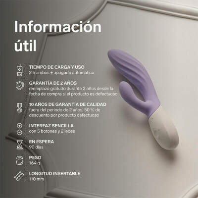 LELO - INA TWIST DOUBLE VIBRATOR RABBIT FOR G-SPOT AND CLITORIS LAVENDER
