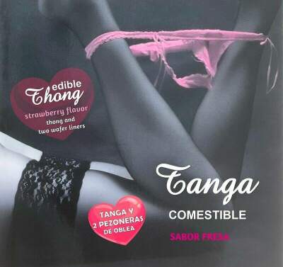 DML-D-234676-HOTFLOWERS - GIRL WAFER THONG AND 2 NIPPLE PADS STRAWBERRY FLAVOR /es/pt/en/fr/it/