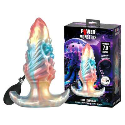POWER MONSTERS - EBON LEVIATHAN TRICOLOR INFLATABLE FANTASY ANAL PLUG 18 CM