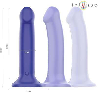 INTENSE - VICTORIA VIBRATOR WITH SUCTION CUP 10 VIBRATIONS DARK BLUE REMOTE CONTROL