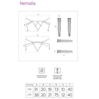 LIVCO CORSETTI FASHION - NEMALIA SET GARTER + STOCKINGS + GLOVES BLACK