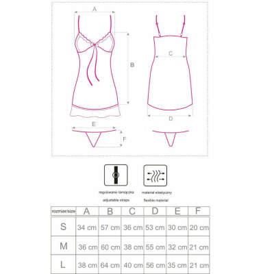 LIVCO CORSETTI FASHION - LUISE 1710 BABYDOLL + THONG BLACK S