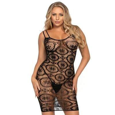 DML-D-228403-LEG AVENUE - DAISY CROCHET MINI DRESS ONE SIZE