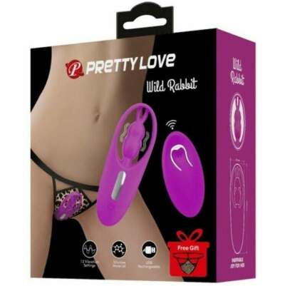 DML-D-233012-PRETTY LOVE - WILD RABBIT STIMULATOR FOR PANTIES WITH REMOTE CONTROL LILAC