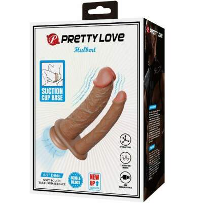 PRETTY LOVE - HULBERT DOUBLE REALISTIC DILDO WITH VIBRATION MULATO