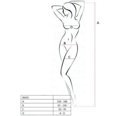 PASSION - WOMAN BS031 BODYSTOCKING BLANCO TALLA UNICA