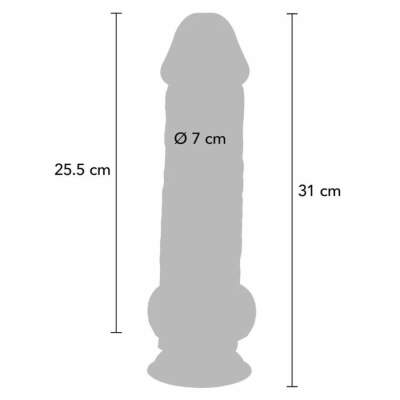 GET REAL - DELUXE REALISTIC PENIS WITH TESTICLES EXTRA THICK 31 CM