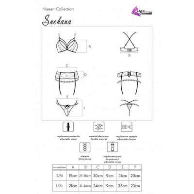 LIVCO CORSETTI FASHION - SNEHANA LC 90443 BRA + GARTER BELT + PANTY BLACK L/XL