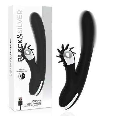 DML-D-232420-BLACK&SILVER - BUNNY JOHNNY VIBRATING VIBE
