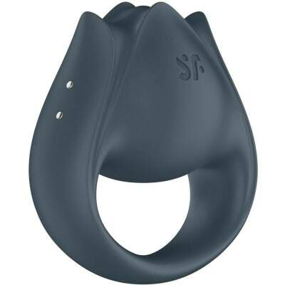 SATISFYER - PERFECT PAIR 2 MULTIVIBRATOR 2 IN 1 PENIS RING AND FINGER STIMULATOR GREY