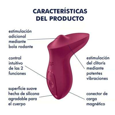 SATISFYER - EXCITERRR LAY-ON CLITORIS BERRY VIBRATOR