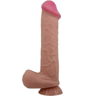 PRETTY LOVE - SLIDING SKIN SERIES REALISTIC DILDO WITH SLIDING SKIN SUCTION CUP BROWN 26 CM