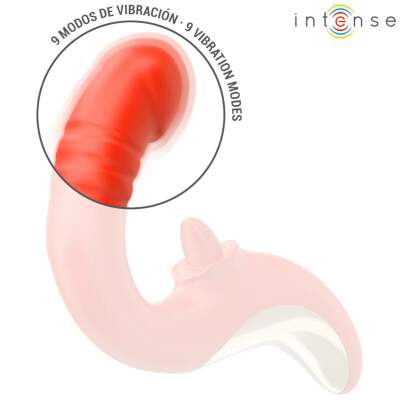 INTENSE - PAULINA VIBRATOR AND STIMULATOR IN U SHAPE RED