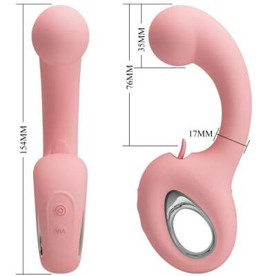 PRETTY LOVE - ERYNNYES G-SPOT VIBRATOR + CLITORIS STIMULATOR 10 VIBRATIONS PINK