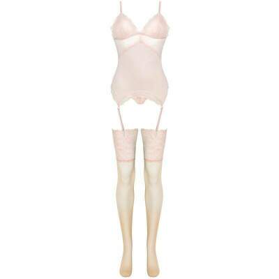 LIVCO CORSETTI FASHION - PERSINNE PEACH SET CORSET + PANTY + MEDIAS S/M