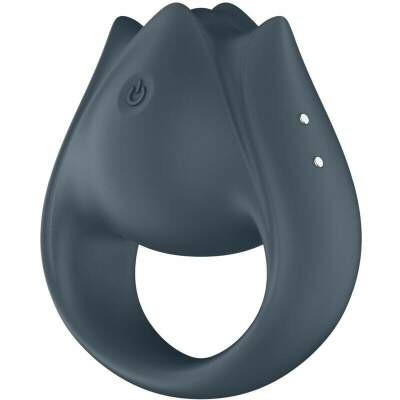 SATISFYER - PERFECT PAIR 2 MULTIVIBRATOR 2 IN 1 PENIS RING AND FINGER STIMULATOR GREY