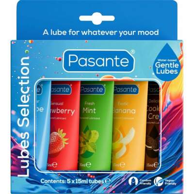PASANTE - PACK ASSORTED FLAVOR LUBRICANTS 5 UNITS X 15 ML