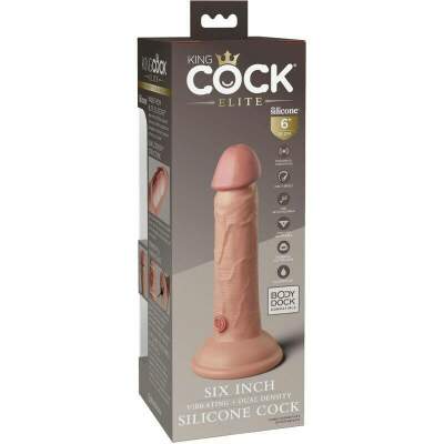 KING COCK - ELITE REALISTIC DILDO VIBRATING & SILICONE 15.2 CM