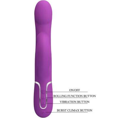 PRETTY LOVE - 4 IN 1 MULTIFUNCTION VIBRATOR & STIMULATOR PURPLE
