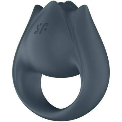 SATISFYER - PERFECT PAIR 2 MULTIVIBRATOR 2 IN 1 PENIS RING AND FINGER STIMULATOR GREY