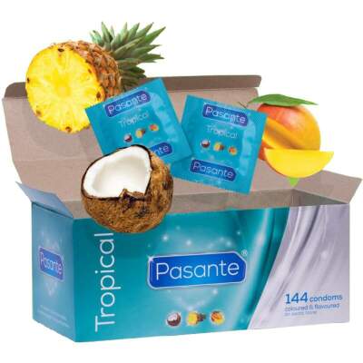 DML-D-225489-PASANTE - CONDOMS TROPICAL FLAVORS 144 UNITS