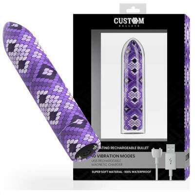 DML-D-225612-CUSTOM BULLETS - RECHARGEABLE SNAKE PURPLE MAGNETIC BULLET 10 INTENSITIES