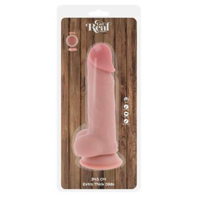 GET REAL - DELUXE REALISTIC PENIS WITH TESTICLES EXTRA THICK 34.5 CM
