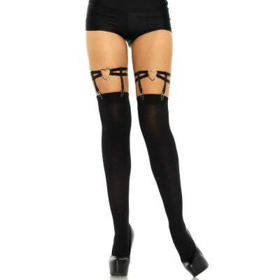 DML-D-215314-LEG AVENUE - LIGAS DOBLES ELASTICAS CON CORAZON TALLA UNICA