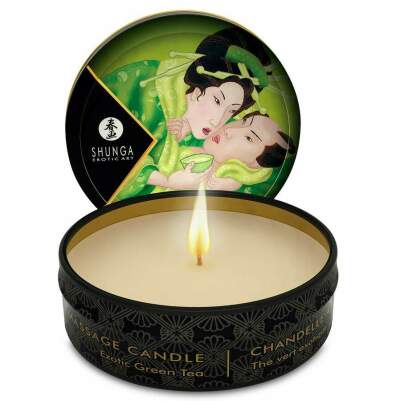 DML-D-202762-SHUNGA - MINI CARESS BY CANDELIGHT MASSAGE CANDLE T GREEN 30 ML