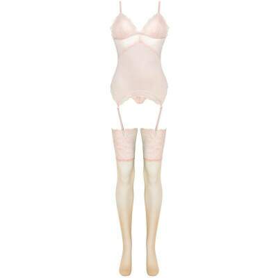 LIVCO CORSETTI FASHION - PERSINNE PEACH SET CORSET + PANTY + STOCKINGS