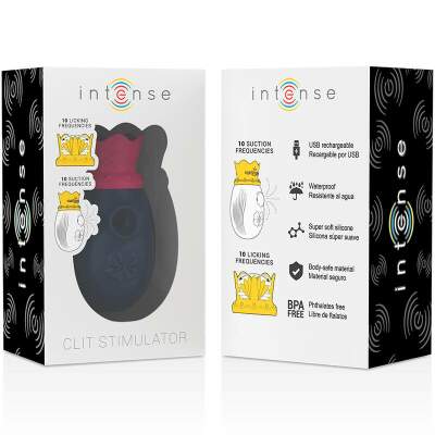 INTENSE - CLITORIS STIMULATOR 10 SUCTION AND LICKING MODES - BLUE