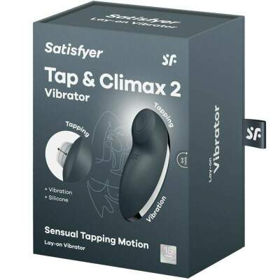 SATISFYER - TAP & CLIMAX 2 VIBRATOR & STIMULATOR GREY