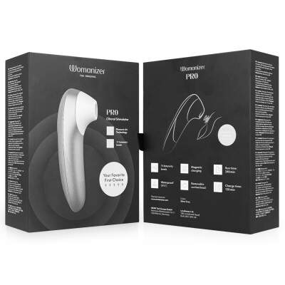 WOMANIZER - PRO VIBRANT CLITORAL STIMULATOR SILVER GREY