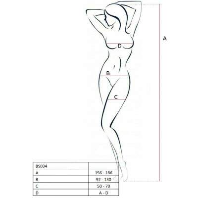 PASSION - WOMAN BS034 BODYSTOCKING ROJO TALLA UNICA