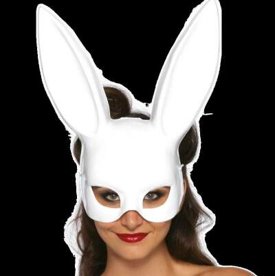 DML-D-218022-LEG AVENUE - MASQUERADE RABBIT MASK WHITE