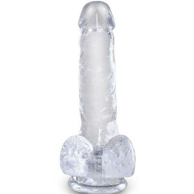 KING COCK - CLEAR REALISTIC PENIS WITH BALLS 13.5 CM TRANSPARENT