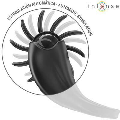 INTENSE - MABEL VIBRATING RING 10 VIBRATIONS WITH CLITORIS STIMULATOR BLACK
