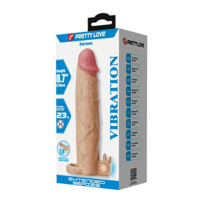 PRETTY LOVE - XERXES PENIS SLEEVE WITH CLITORAL STIMULATOR AND VIBRATION