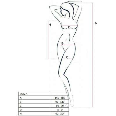 PASSION - WOMAN BS027 BODYSTOCKING ESTILO VESTIDO NEGRO TALLA UNICA