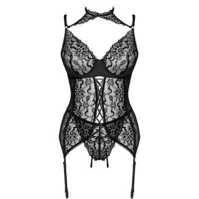 LIVCO CORSETTI FASHION - GIELLANDRA FOR THE SENSES COLLECTION CORSET + PANTY NEGRO S/M