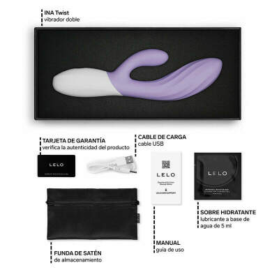LELO - INA TWIST DOUBLE VIBRATOR RABBIT FOR G-SPOT AND CLITORIS LAVENDER