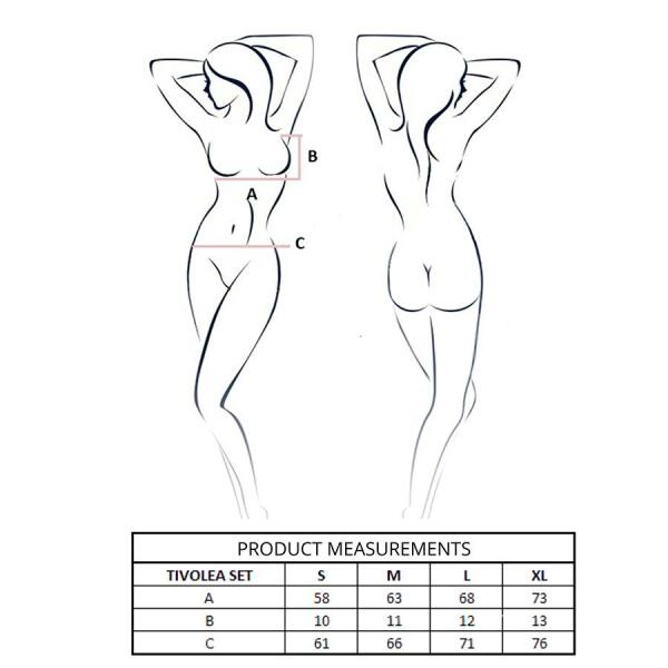 PASSION - TIVOLEA BRA + THONG SET BLACK L/XL