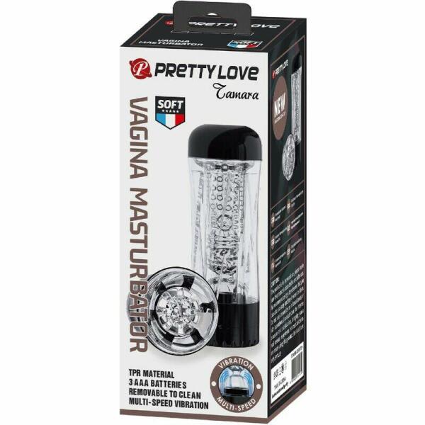 PRETTY LOVE - TAMARA MALE MASTURBATOR MULTI-SPEED VIBRATOR BLACK