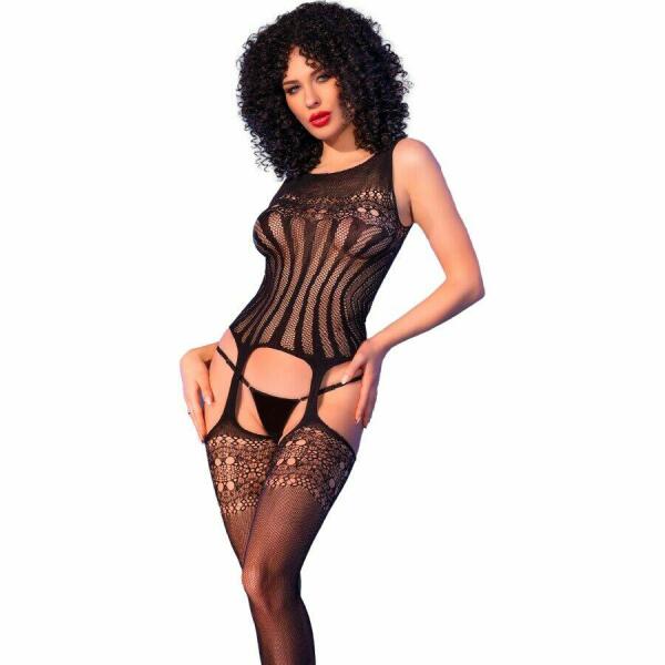 CHILIROSE - CR 4855 BODYSTOCKING BLACK S/M